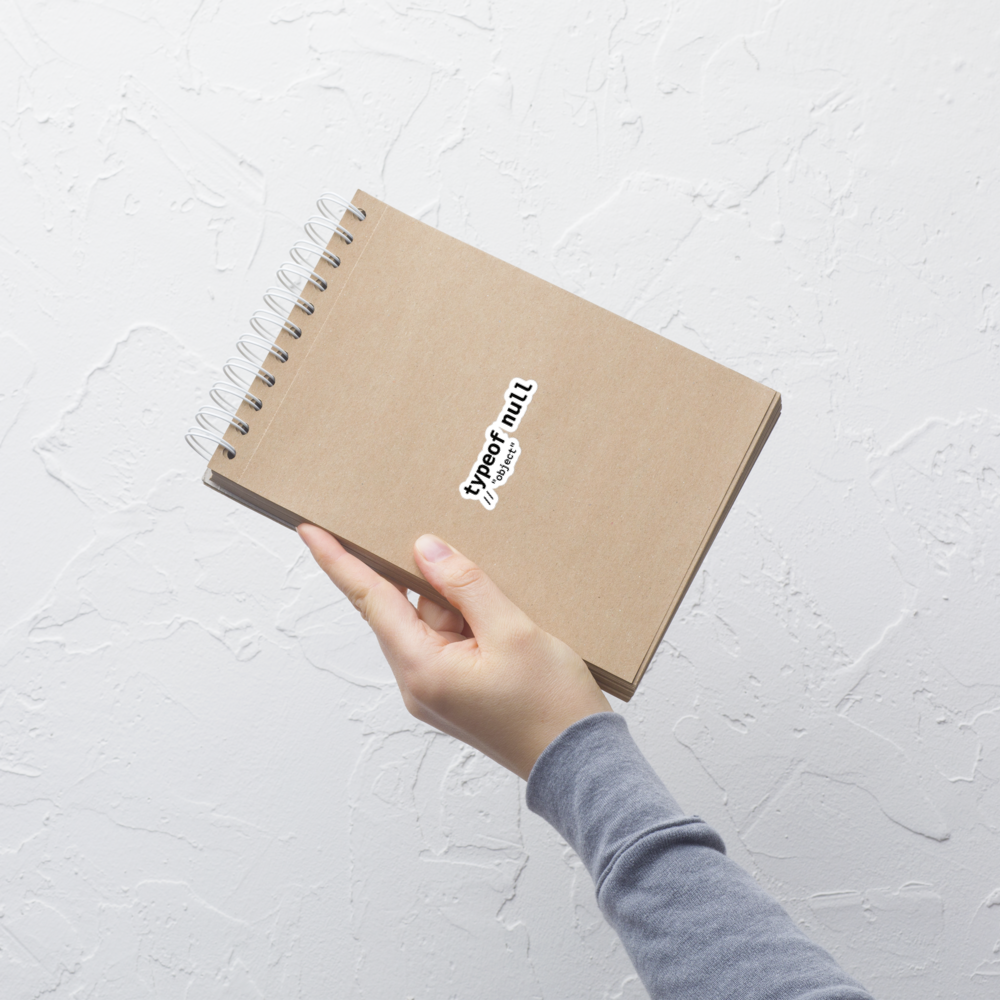 Typeof null Sticker · White / 3″×3″