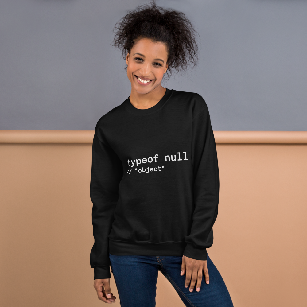 Typeof null Sweatshirt · Unisex / Black / S