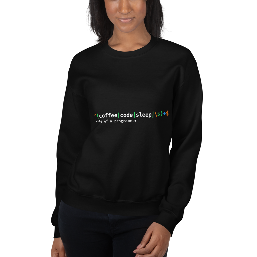 Life of a Programmer Sweatshirt · Unisex / Black / S