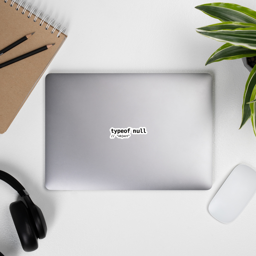 Typeof null Sticker · White / 3″×3″