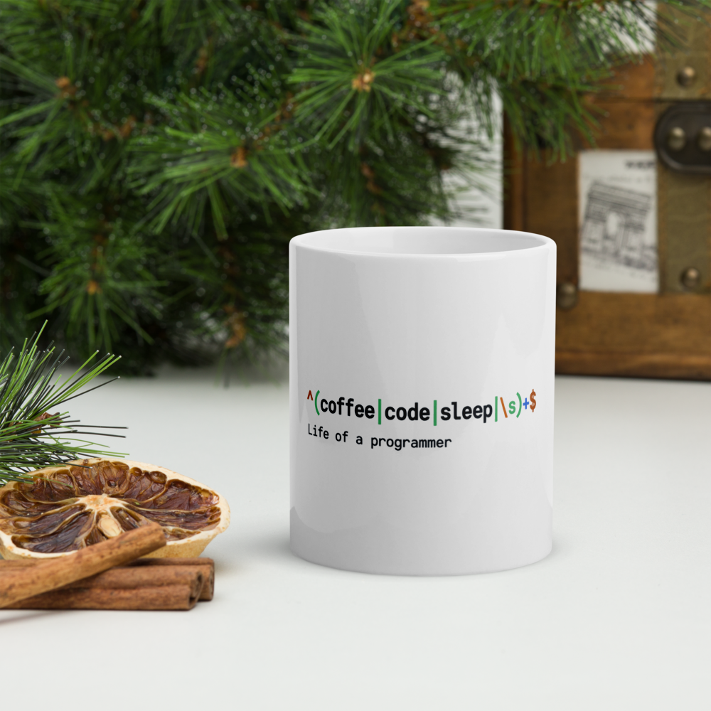 Life of a programmer Glossy Mug · White / 11 oz
