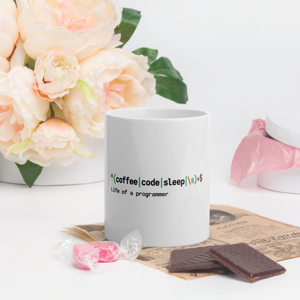 Life of a programmer Glossy Mug · White / 11 oz